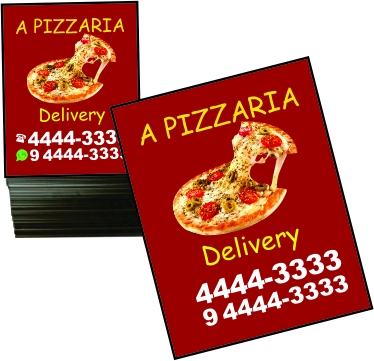 Imã de geladeira corte reto para pizzaria Para fazer o seu negócio se destacar ainda mais, criamos um layout exclusivo.