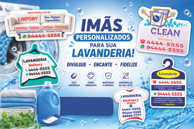 Ímãs de Geladeira para Lavanderias