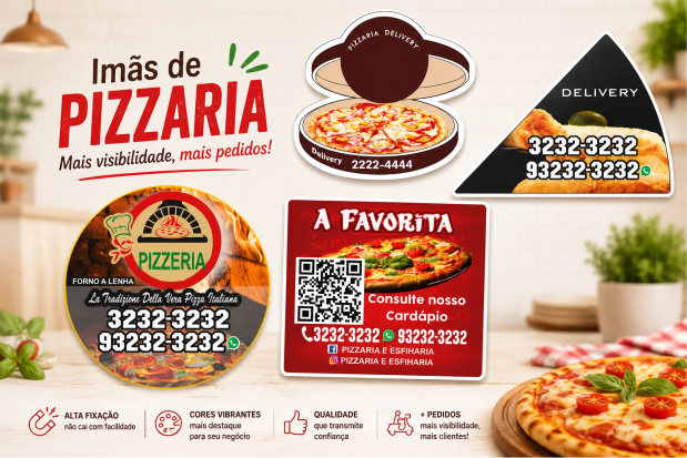 Ímãs de Geladeira para Pizzarias